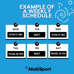 An example of a weekly workout schedule