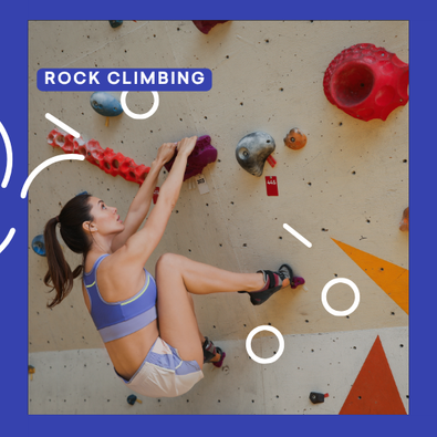 rock climbing - a picture of a girl rock climbing in an indoor area